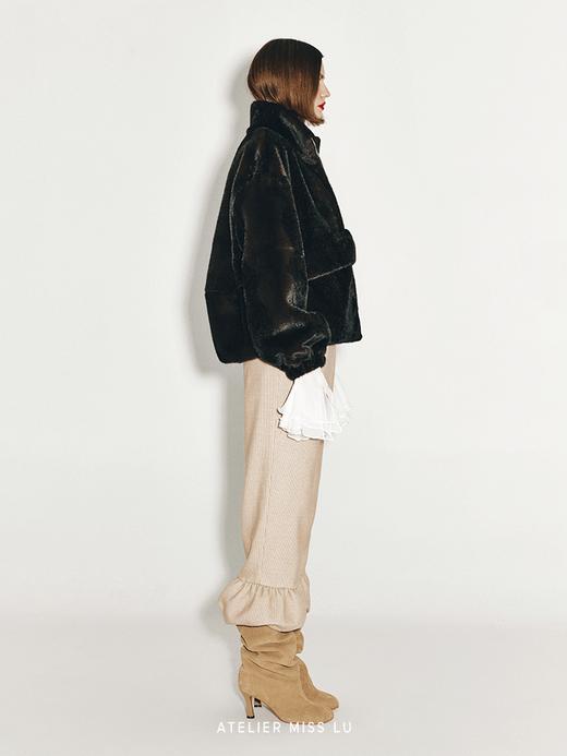 【布朗城堡】大口袋设计仿皮草拉链外套 商品图3