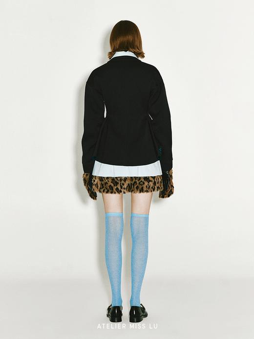 【索尔文】廓形下摆绵羊毛收腰拉链外套 商品图2