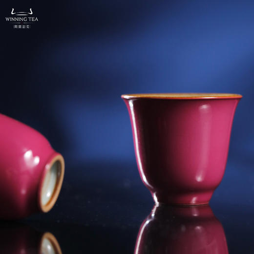 问鼎汝瓷鼎峰系列胭脂红天青酌泉二才盖碗 甲辰花神杯（缺货） 商品图2