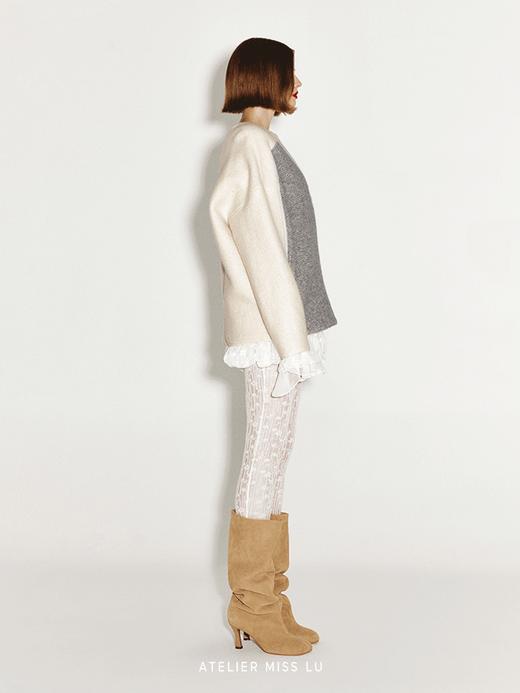 【冬日雪山】爱心几何趣味撞色绵羊毛毛衣 商品图3