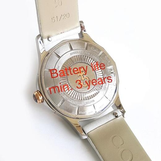 【95新】COROM昆仑海军上将系列32mm精钢/18k玫瑰金表圈钻刻石英女表 071216JH11 商品图8