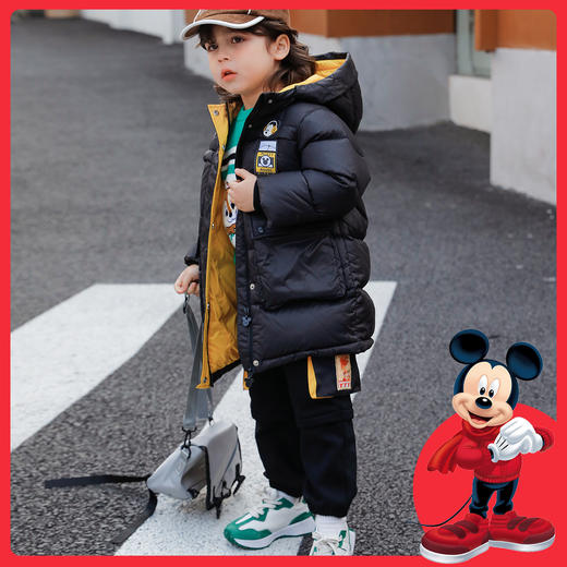 【商场同款】Disney/迪士尼秋季加绒男童长裤中国风休闲工装裤224DK0419 商品图0