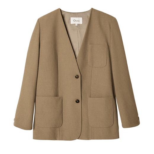 西嘉C+IMPRESS/西嘉苎麻竹节肌理老钱风无领设计女士西装职业女裤套装(货号:WT2403022) 商品图4