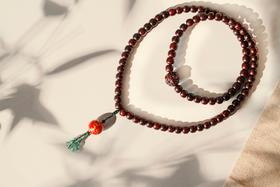 DQ0050°高品质印度小叶紫檀大漆手饰手串