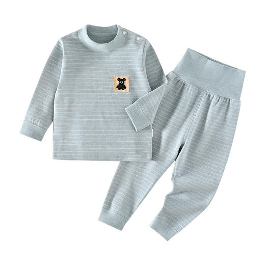 【宝宝圆领肩扣内衣套装】儿童秋衣秋裤套装无骨保暖内衣中小男女童长袖高腰分体家居服睡衣 商品图4