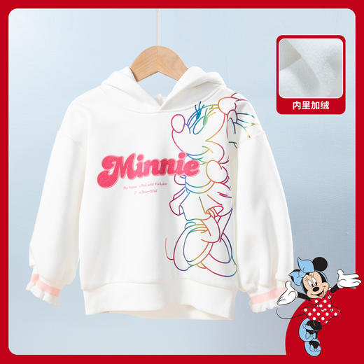 【商场同款】迪士尼童装2024春秋款女童连帽套头卫衣米妮字母印花可爱俏皮上衣223DS0689 商品图8