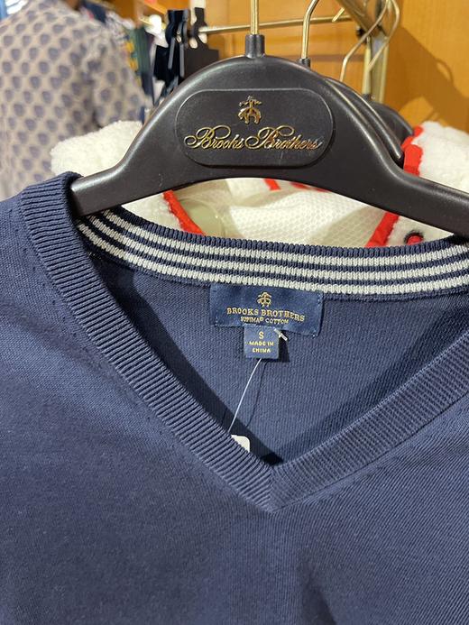 Brooks Brothers/布克兄弟 男士V领纯色匹马棉套头长袖针织衫 商品图2