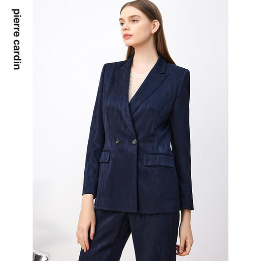 皮尔卡丹女装轻商务高频暗纹印花通勤两粒扣西服P3339U3980N0
 商品图3