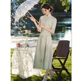 2024秋季新款改良民族风日常中式素雅年轻款长款中袖奥黛SYK299251