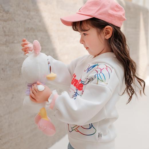 【商场同款】迪士尼童装2024春秋款女童连帽套头卫衣米妮字母印花可爱俏皮上衣223DS0689 商品图3