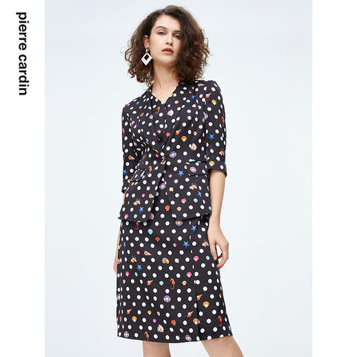 皮尔卡丹女装西装知性气质波点通勤修身西服P4227L4009B3
 商品图3