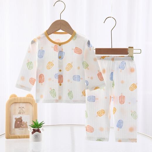 【夏季薄款婴儿分体衣套装】a类纯棉宝宝衣服儿童空调服睡衣套装童裝 商品图0