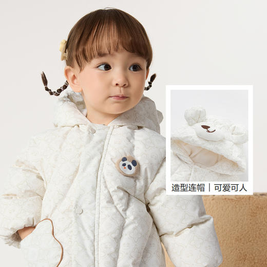 巴拉巴拉婴儿羽绒服男童冬季女童短款外套花朵造型新款甜美萌 商品图3