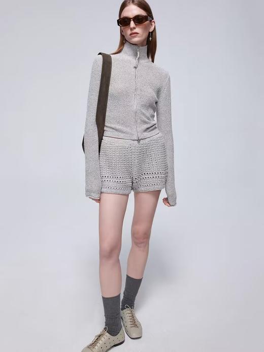 Simple Project/M24124/女款高领拉链针织夹克开衫 商品图1