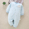 【新生儿三层保暖夹棉连体衣】冬款婴儿衣服纯棉无骨棉服宝宝哈衣爬服 商品缩略图1