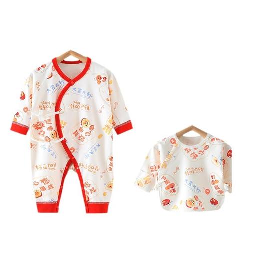 【送同款胎帽】婴儿衣服a类春秋纯棉连体衣宝宝哈衣爬服半背衣安阳童装新生儿春 商品图4