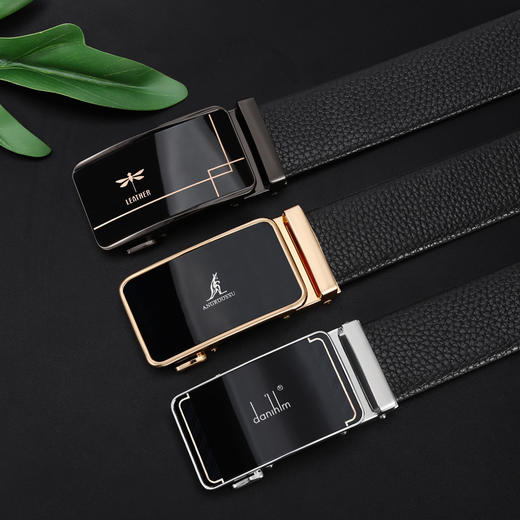 皮带男士商务休闲自动扣腰带 胶片亮片牛仔裤 带时尚礼品皮带送男友生日礼物送长辈 商品图0