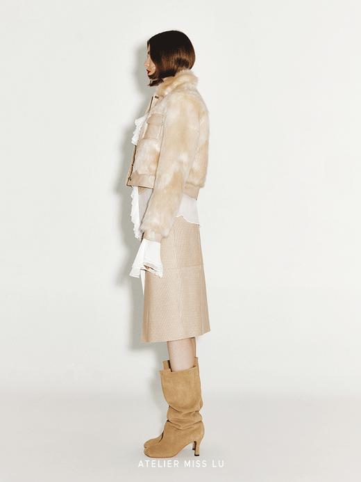 【奶油羊驼】复古口袋拼接仿皮草短外套 商品图1