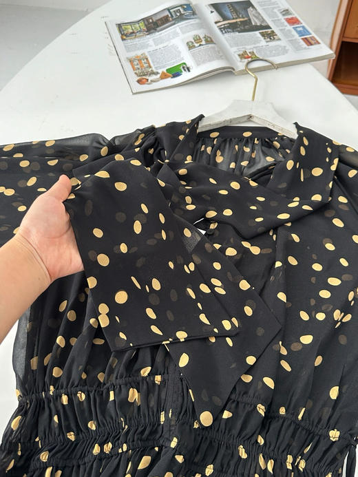 ed*2024秋季新款波点印花真丝混纺两件套连衣裙 商品图14