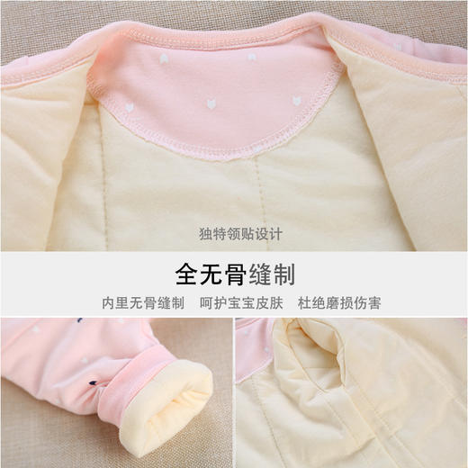 【婴幼儿保暖无骨加厚夹棉套装】秋冬内衣纯棉新生儿衣服宝宝棉服童 商品图3