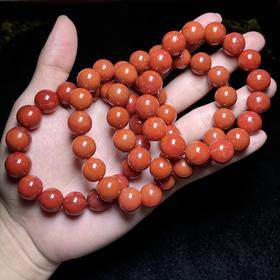 玉美人菲菲~南红单圈圆珠约13mm手串-多样性发一