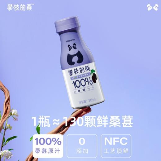 【NFC100%桑葚汁】不涩不苦，微酸果香浓郁，1瓶约130颗新鲜黑桑葚，无添加，298项农残未检出，0脂肪，花青素满满 商品图0