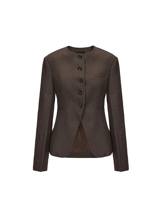 【可可坠落】开衩袖设计收腰绵羊毛西装 商品图4