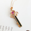 【天然正品】AU750收藏级玫瑰金镶钻镶天然西瓜碧玺配色钥匙造型吊坠项链260824XY15 商品缩略图6