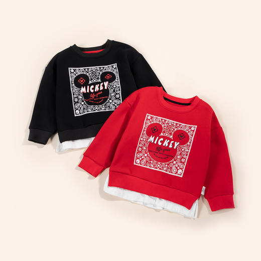【商场同款】迪士尼男童上衣秋季中国风加绒套头卫衣224DS0858 商品图0