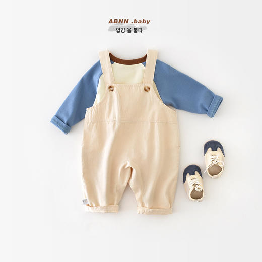 【新生儿卡通背带连体衣】婴儿春季套装宝宝春秋棉质圆领T恤上衣外穿 商品图2