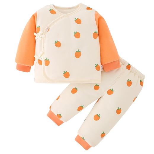 【新生儿双层护肚夹棉保暖分体套装】婴儿棉衣冬款新生儿衣服纯棉A类保暖内衣夹棉宝宝棉服和尚服套装 商品图4