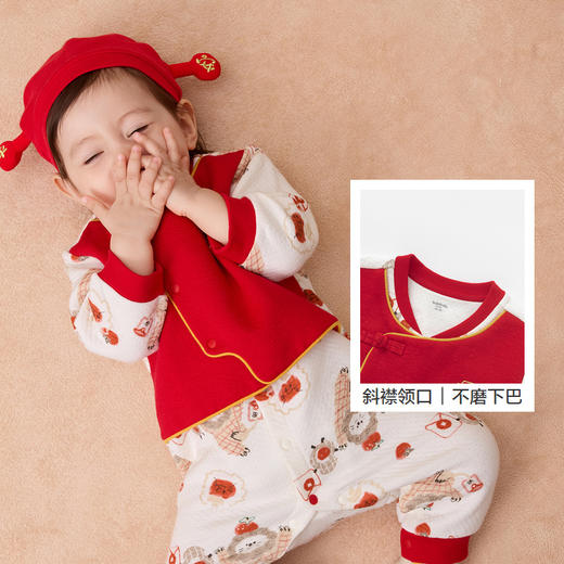巴拉巴拉婴儿连体新生儿包屁衣男女童爬服夹棉加厚新款年服萌 商品图3