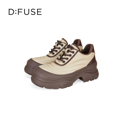 D:FUSE迪芙斯2024秋季新款运动鞋美式复古贝壳面包轻便厚底真皮休闲鞋老爹鞋DF43112382 商品图3