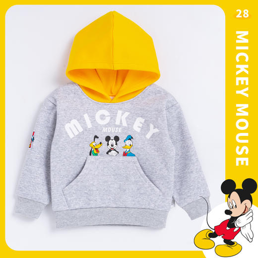 【商场同款】迪士尼秋款男童加绒保暖柔暖连帽套头卫衣224DS0675 商品图4