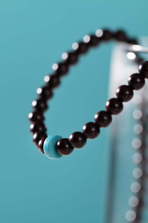 XYZT0273°小叶紫檀带金星佛珠手饰串珠 商品图3