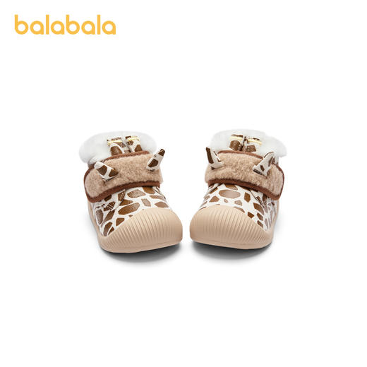 巴拉巴拉宝宝学步鞋男宝女宝加绒厚靴子秋冬新款高帮鞋子防滑 商品图4