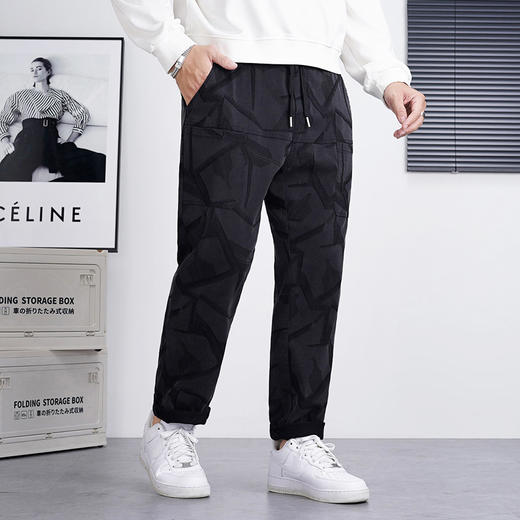 【新款DQ】大依优型大码提花休闲长裤男舒适休闲简约百搭加肥加大男装潮款 商品图3