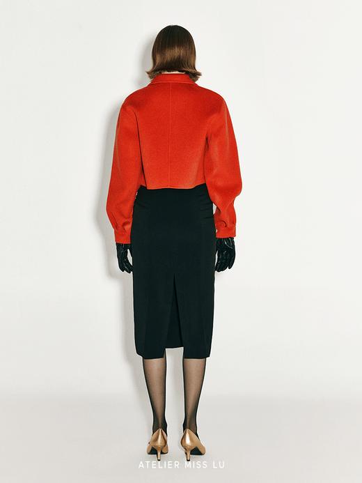 【火烧云端】复古镂空花扣绵羊毛双面呢短外套 商品图2