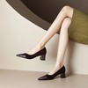 【预售5天】显瘦优雅拼接V口高跟鞋秋季新款尖头单鞋女粗跟工作鞋子ZF&ZF3391 商品缩略图2