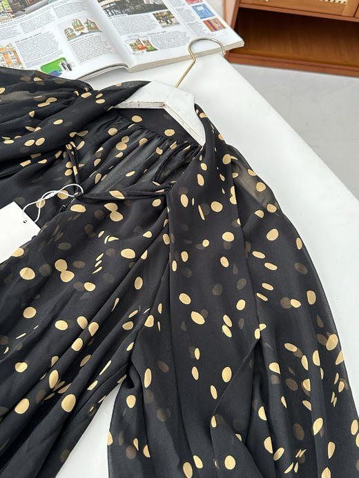 ed*2024秋季新款波点印花真丝混纺两件套连衣裙 商品图13