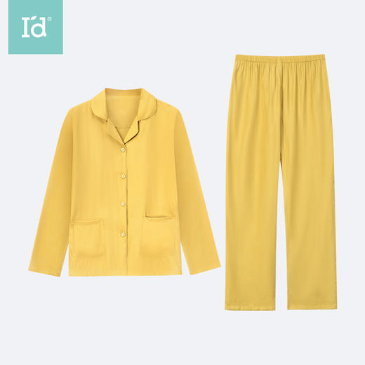 I‘d爱帝女士绵柔梭织简约素色翻领长袖居家套 商品图4