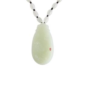 【天然正品】天然和田玉新疆料松树风景吊坠项链 链长65CM 现售价：1680！240521NJ02