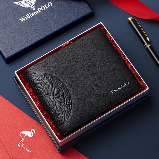 英皇保罗钱包 男士真皮短款头层牛皮钱包 男时尚多功能钱包男款 送男友生日礼物送长辈 商品图0
