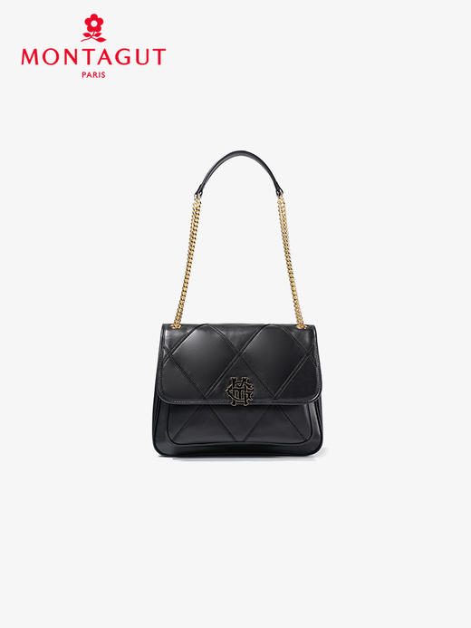 法国梦特娇羊皮时尚菱格单肩通勤斜挎包 商品图7