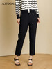 【商场同款】阿菁娜撞色夹芽高腰经典烟管小脚裤A29Q210060 商品缩略图2