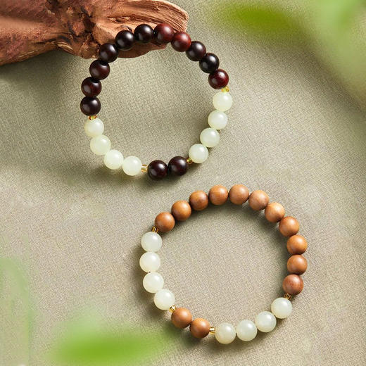 檀木配和田玉   新中式设计手串 商品图1