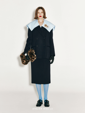 【塞壬之歌】双排扣复古廓形绵羊毛西装外套