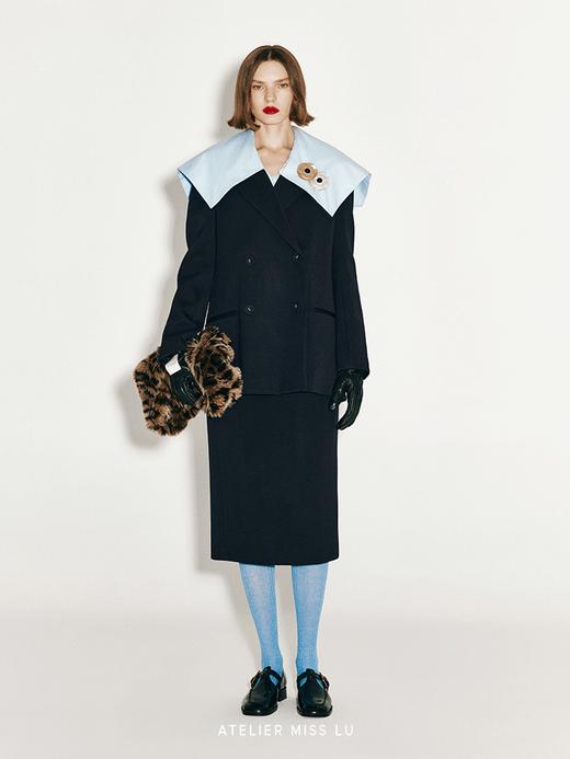 【塞壬之歌】双排扣复古廓形绵羊毛西装外套 商品图0