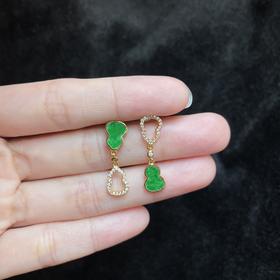 HZ-S925翡翠葫芦耳坠约11*7mm