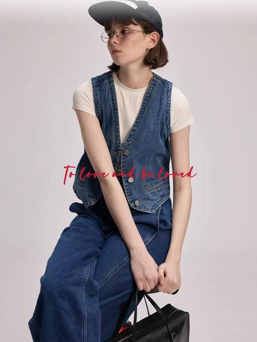 shyshystill/shy202401014/水洗牛仔造型感马甲 商品图2